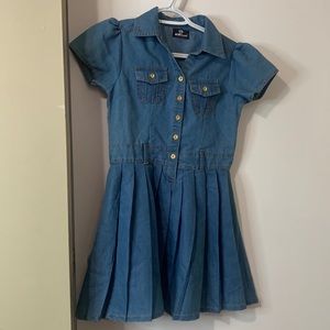 DOLLHOUSE : Denim Blue Jean Pleated dress Size (10/12) girls